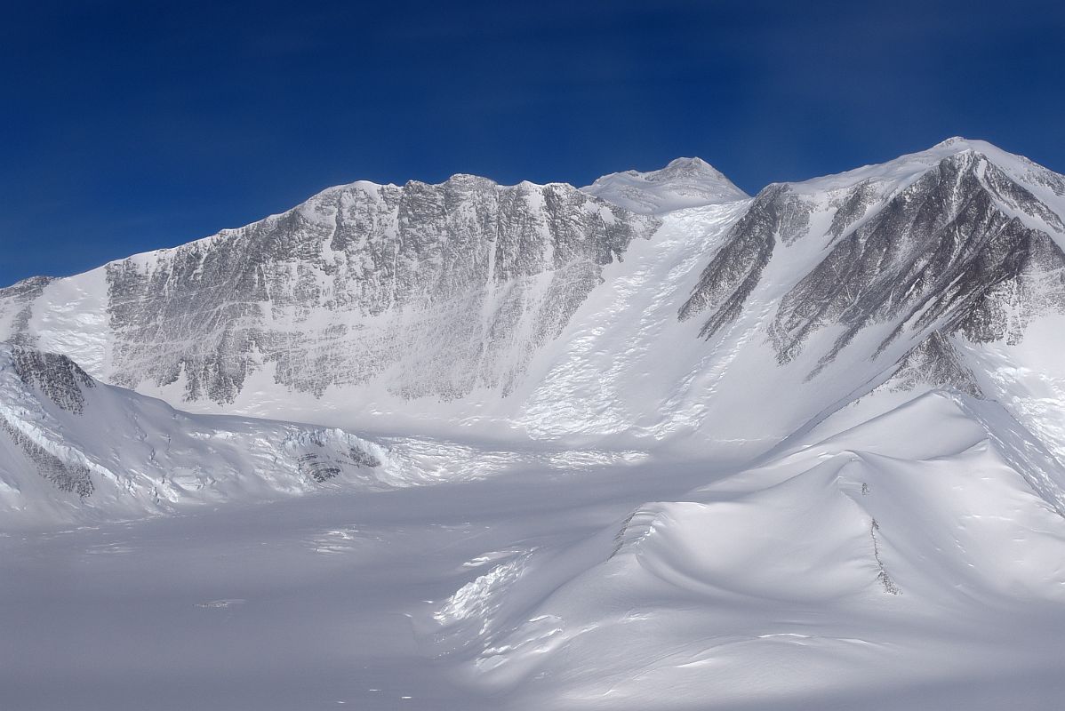 07C Mount Vinson Base Camp On Branscomb Glacier, Branscomb Peak, Mount Vinson, Silverstein Peak From Airplane